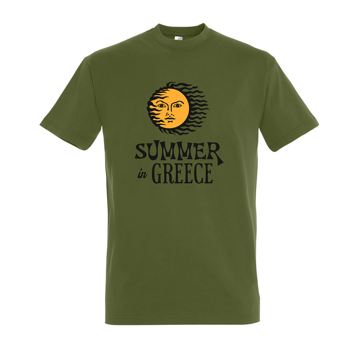Summer in Greece T-shirt with Big Sun Graphic