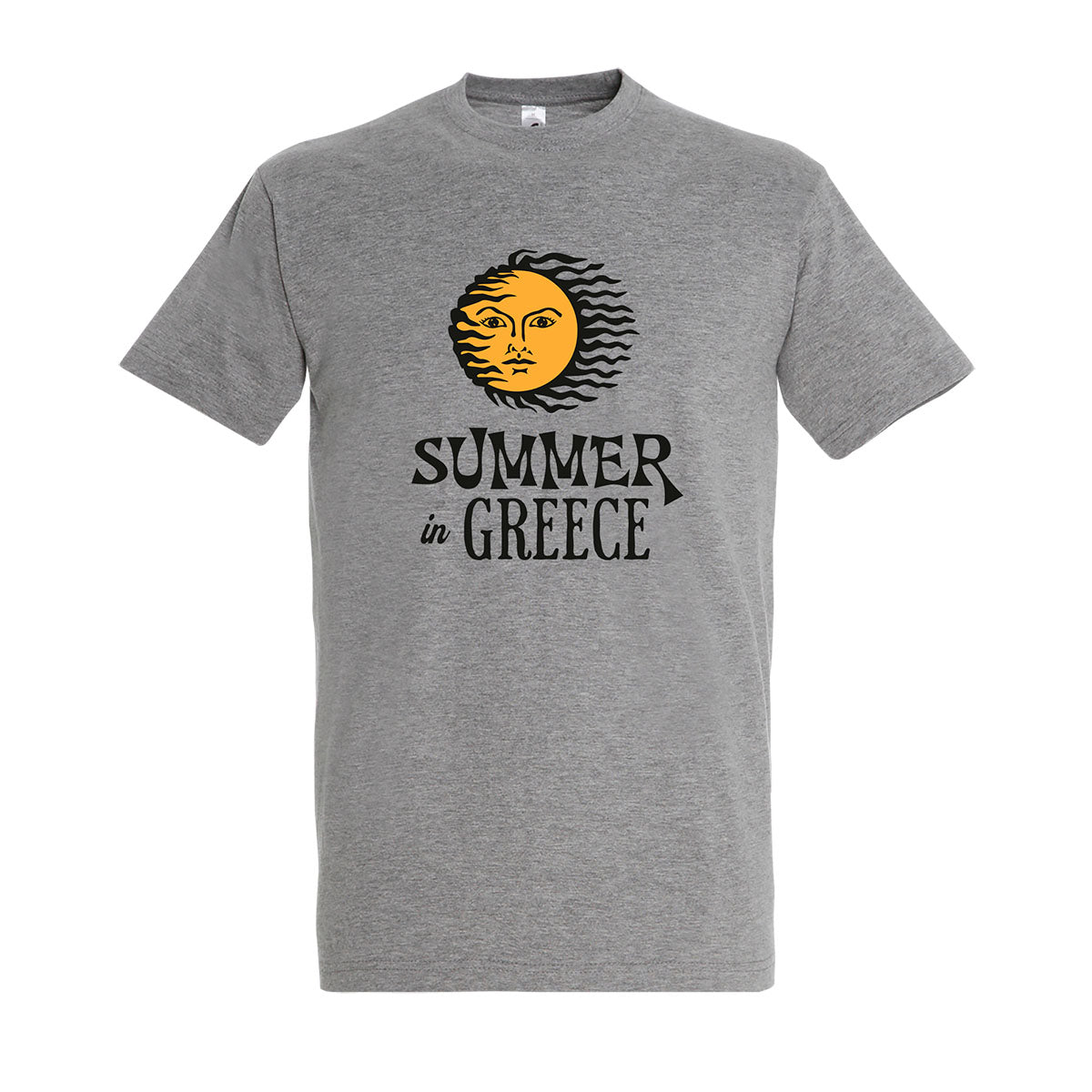 Summer in Greece T-shirt with Big Sun Graphic