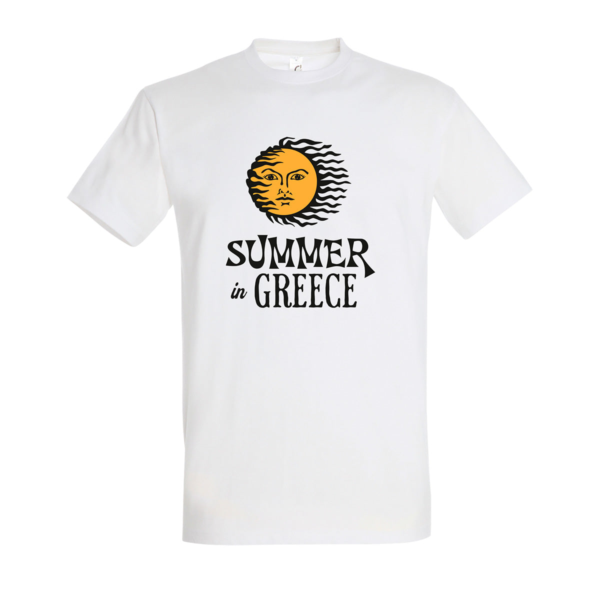 Summer in Greece T-shirt with Big Sun Graphic