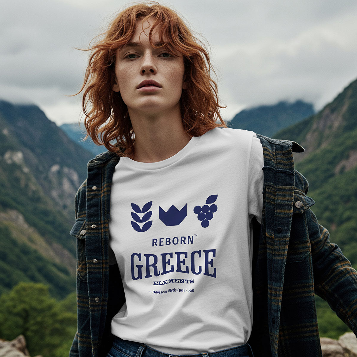 T-shirt "Greece Reborn Elements" – Inspired by Odysseas Elytis