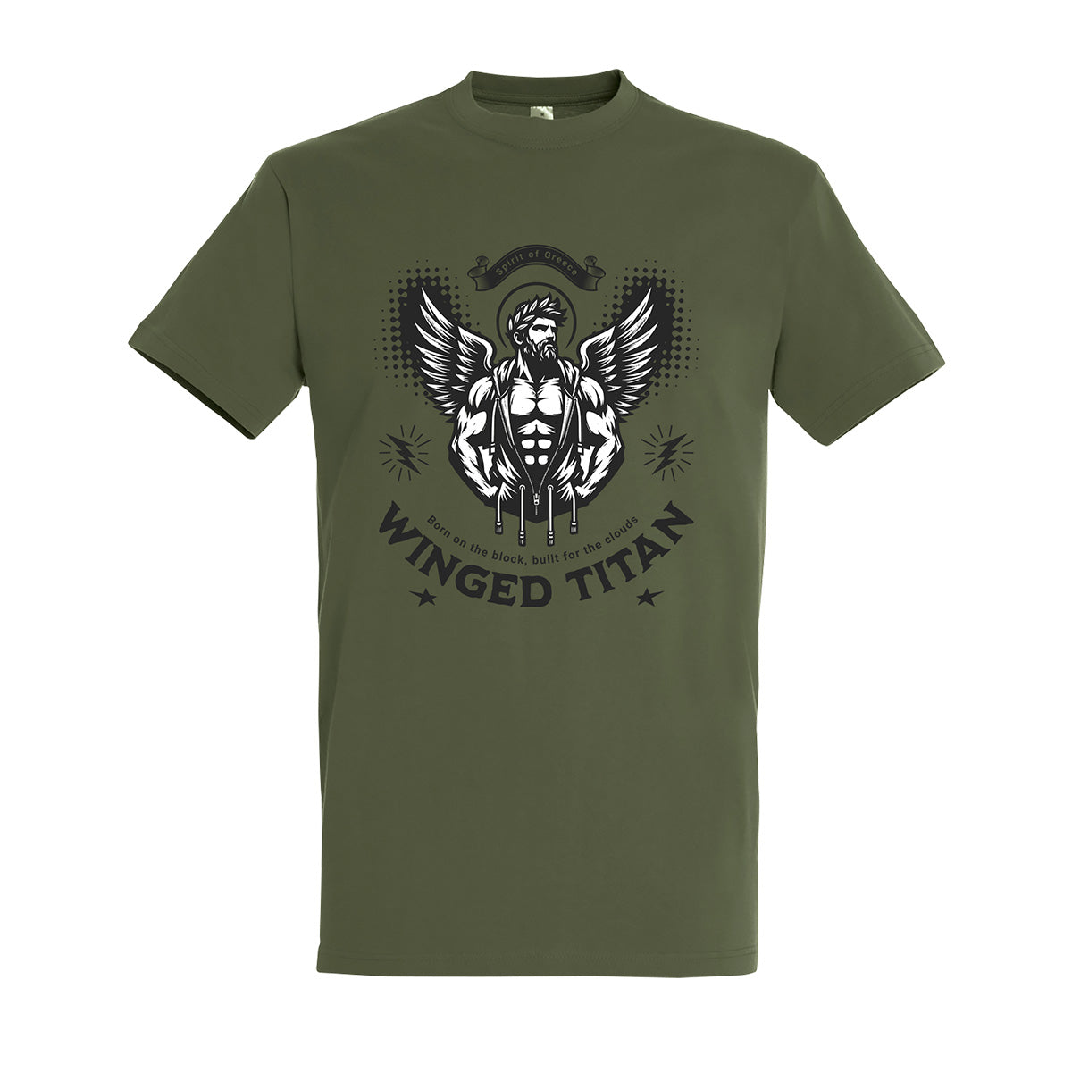 Tshirt Spirit of Greece Winged Titan Born for the Block, Build for the Clouds