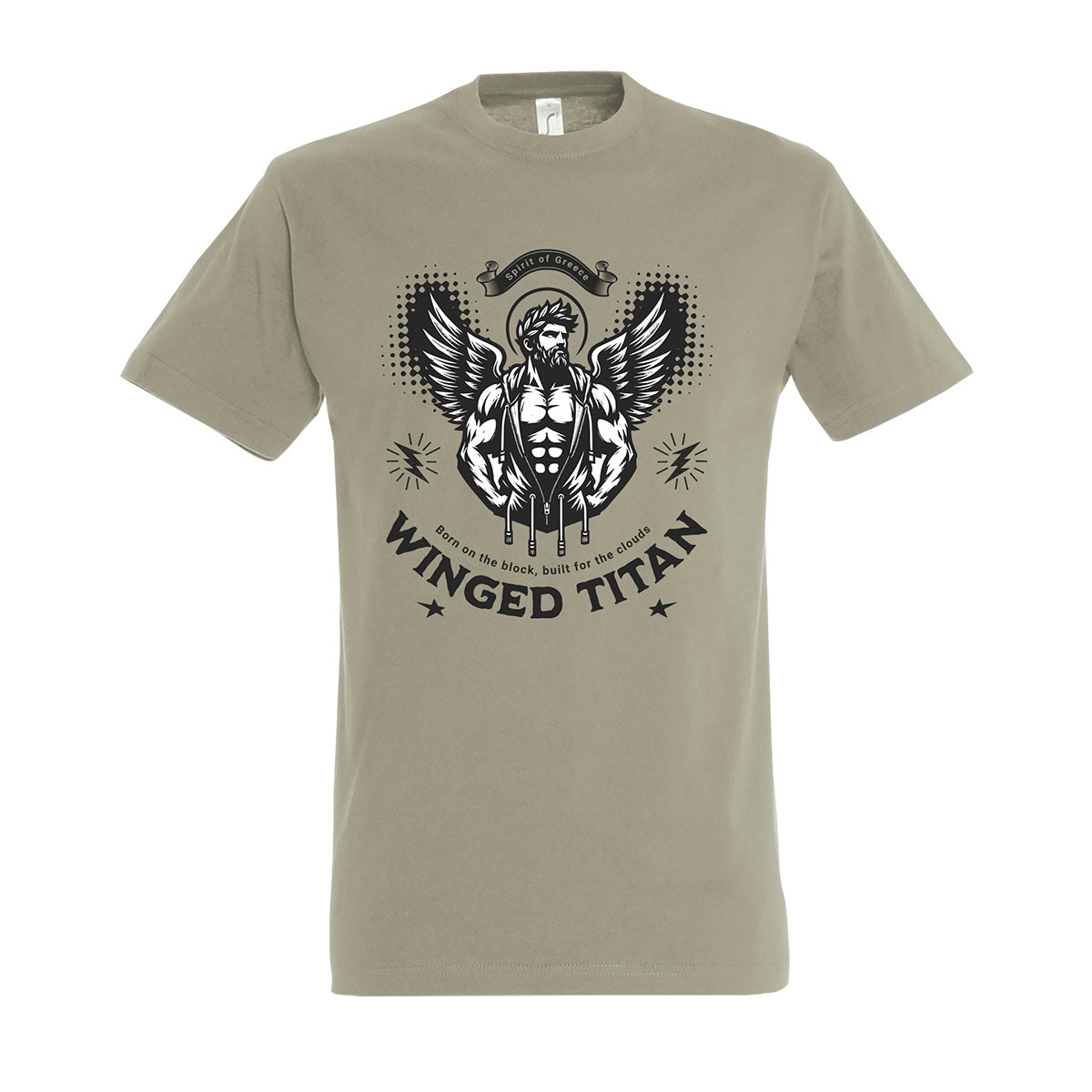 Tshirt Spirit of Greece Winged Titan Born for the Block, Build for the Clouds